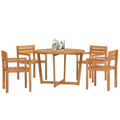 5 Piece Garden Dining Set Solid Wood Acacia