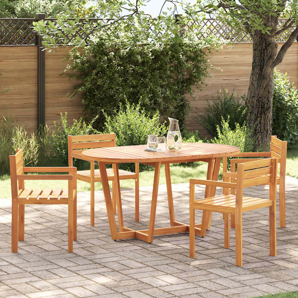 5 Piece Garden Dining Set Solid Wood Acacia