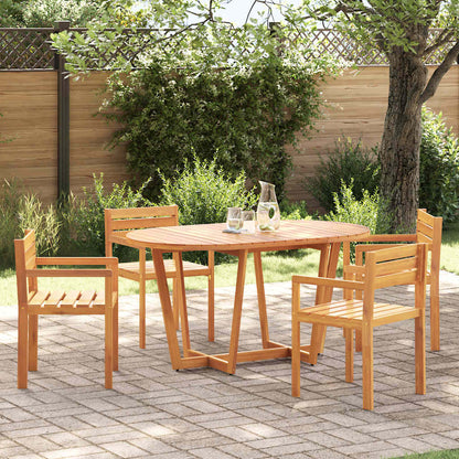 5 Piece Garden Dining Set Solid Wood Acacia
