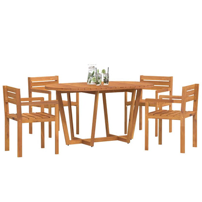 5 Piece Garden Dining Set Solid Wood Acacia