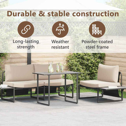 Garden Table Grey 100 x 55 x 70 cm Wood