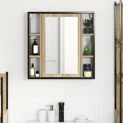 Mirror Cabinet Sonoma Oak 60 x 16 x 60 cm Engineered Wood