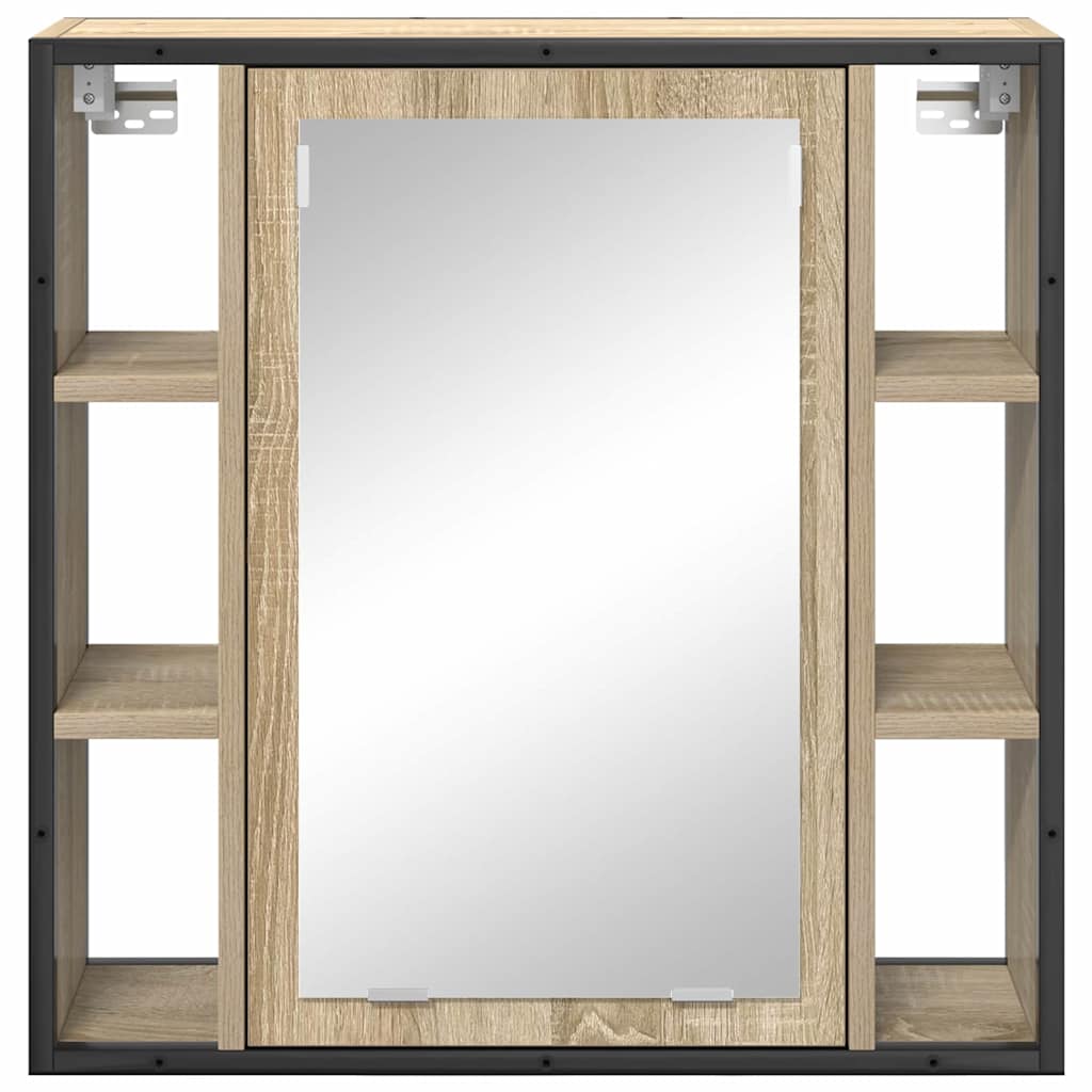Mirror Cabinet Sonoma Oak 60 x 16 x 60 cm Engineered Wood