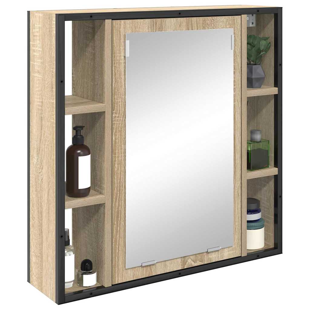Mirror Cabinet Sonoma Oak 60 x 16 x 60 cm Engineered Wood