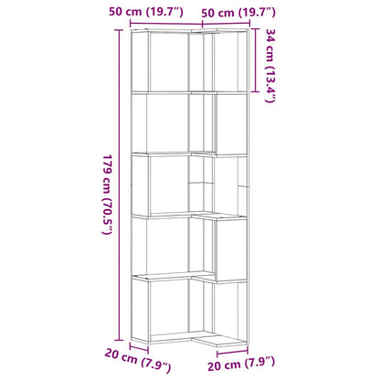 Bookcase 5-Tier 50 x 50 x 179 cm Black Oak