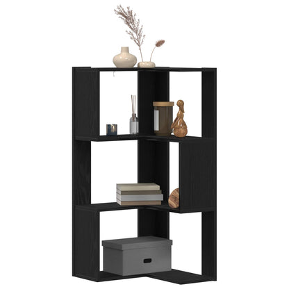Bookcase 3-Tier 50 x 50 x102 cm Black Oak