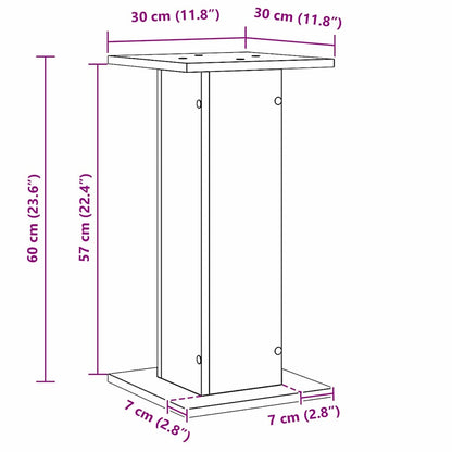 Speaker Stands 2 pcs Black Oak 30 x 30 x 60 cm Engineered Wood