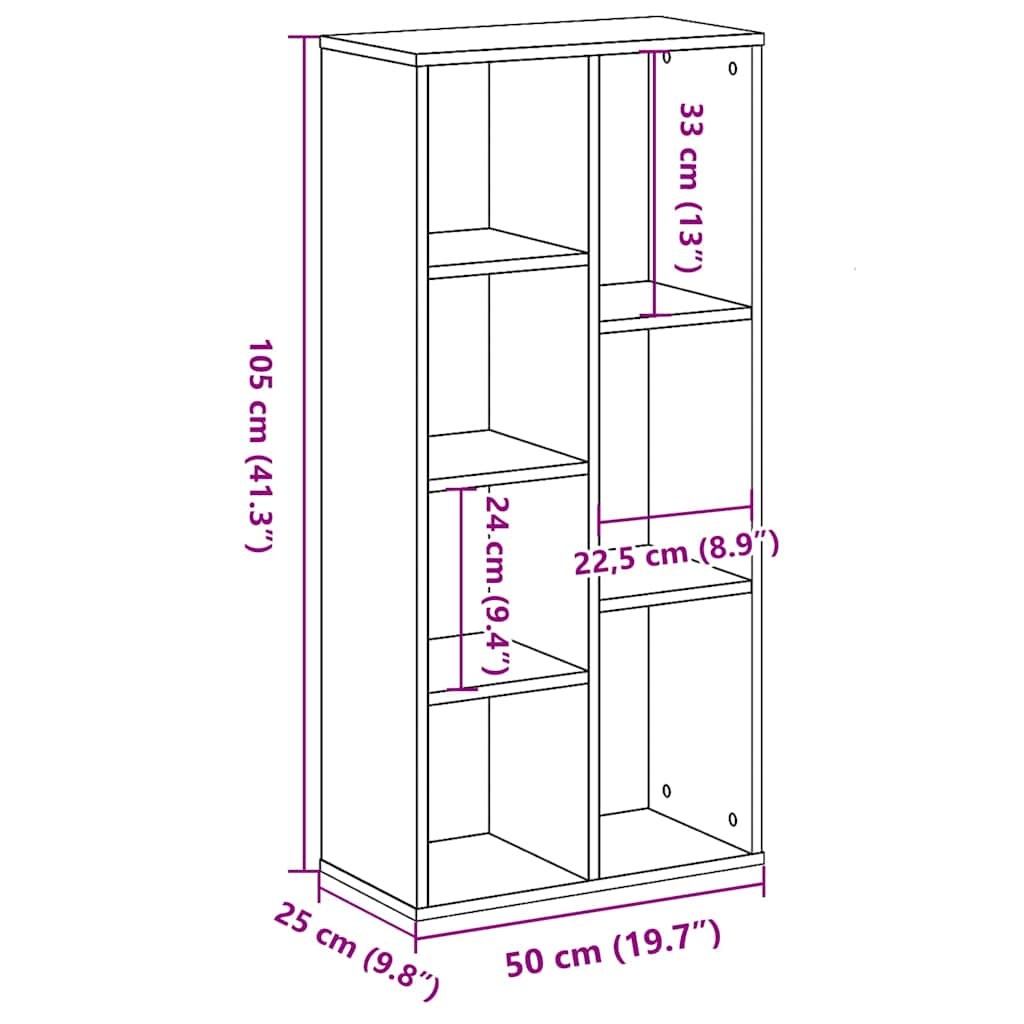 Bookcase Black Oak 50 x 25 x 102 cm