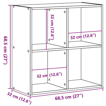 Bookcase Black Oak 68.5 x 32 x 68.5 cm