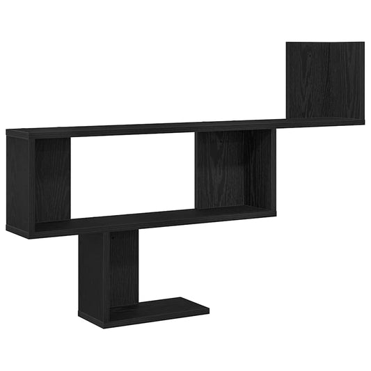 Wall Shelf Black Oak 100x15x70 cm Engineered Wood