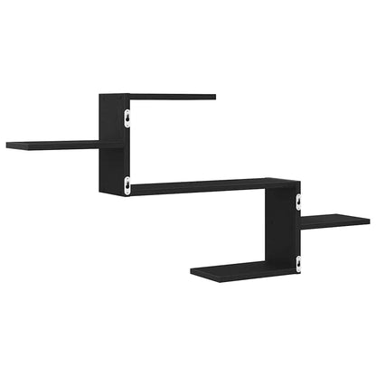 Wall Shelf Black Oak 104x15x49 cm Engineered Wood