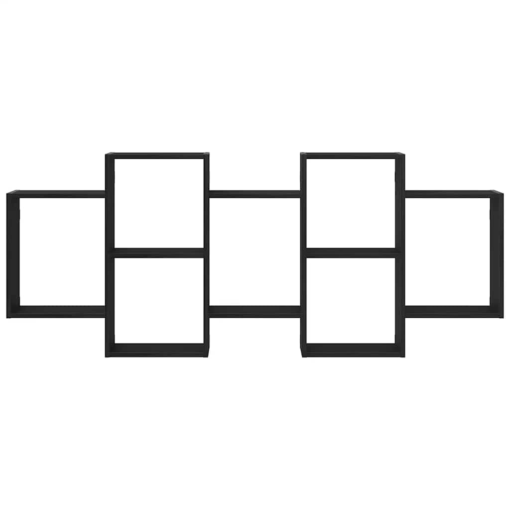 Wall Shelf Black Oak 159x18x65 cm Engineered Wood