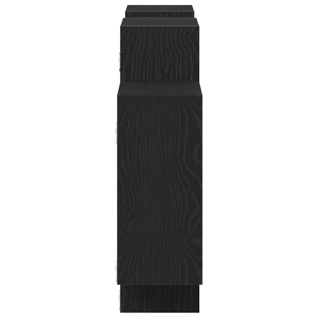 Wall Shelf Black Oak 159x18x65 cm Engineered Wood