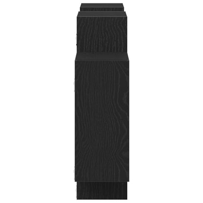 Wall Shelf Black Oak 159x18x65 cm Engineered Wood