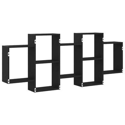 Wall Shelf Black Oak 159x18x65 cm Engineered Wood