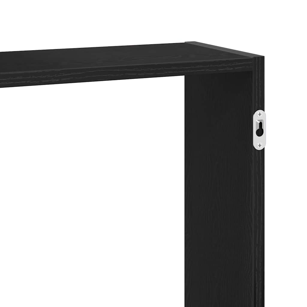 Wall Shelf Black Oak 159x18x65 cm Engineered Wood
