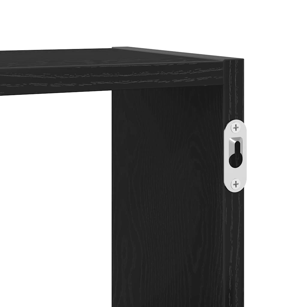 Wall Shelf Black Oak 129x18x42 cm Engineered Wood