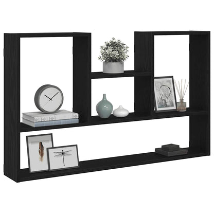 Wall Shelf Black Oak 99x15x60 cm Engineered Wood