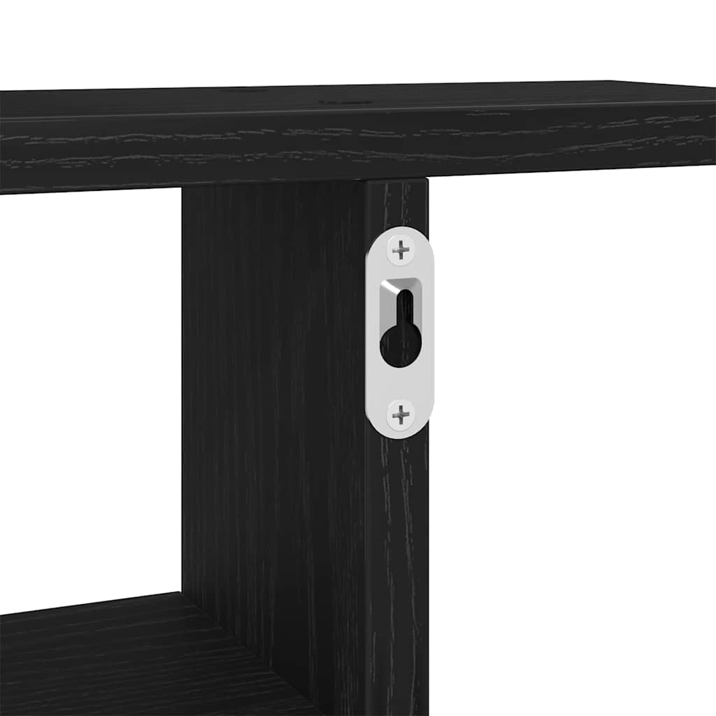 Wall Shelves 2 pcs Black Oak 38x12x38 cm Engineered Wood