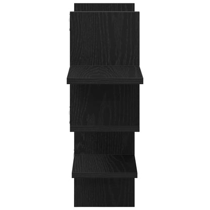 Wall Shelf Black Oak 124.5x18x60.5 cm Engineered Wood