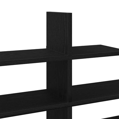 Wall Shelf Black Oak 124.5x18x60.5 cm Engineered Wood