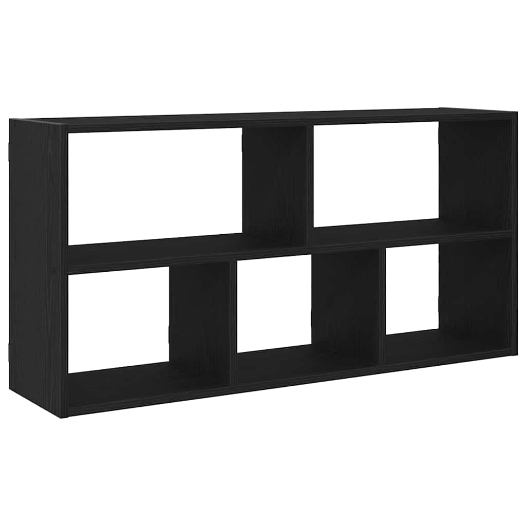 Wall Shelf Black Oak 100x25x50 cm Engineered Wood