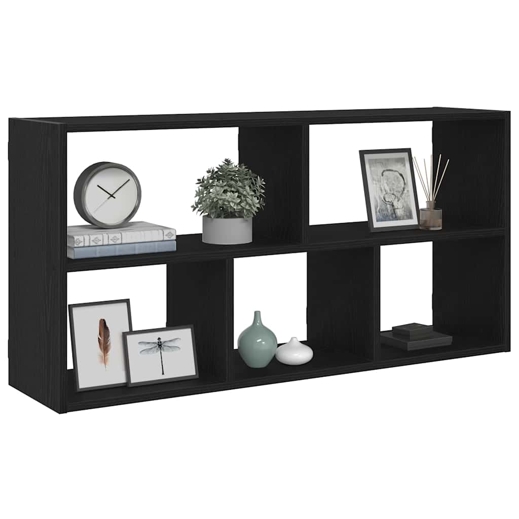 Wall Shelf Black Oak 100x25x50 cm Engineered Wood