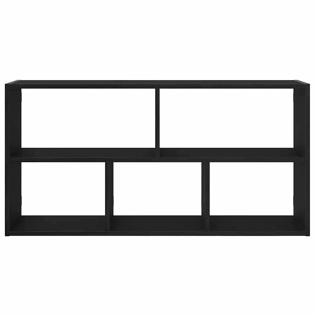 Wall Shelf Black Oak 100x25x50 cm Engineered Wood