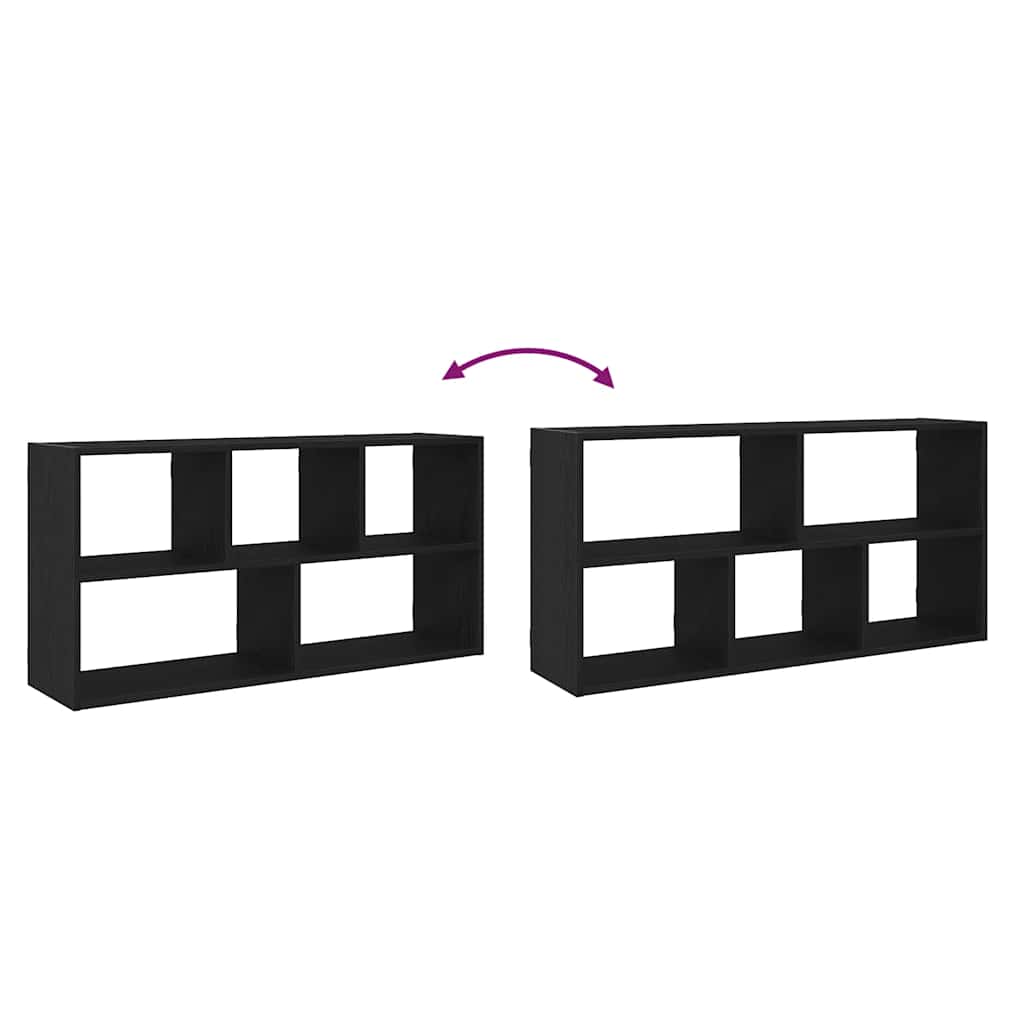 Wall Shelf Black Oak 100x25x50 cm Engineered Wood