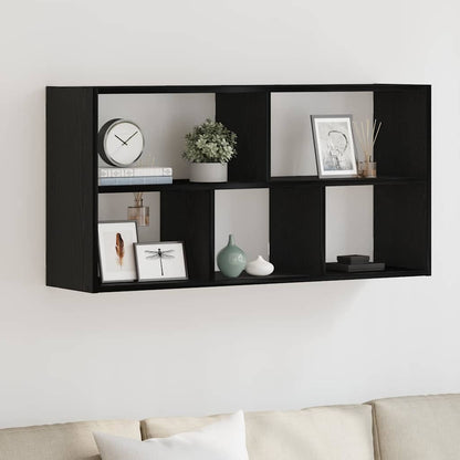 Wall Shelf Black Oak 100x25x50 cm Engineered Wood