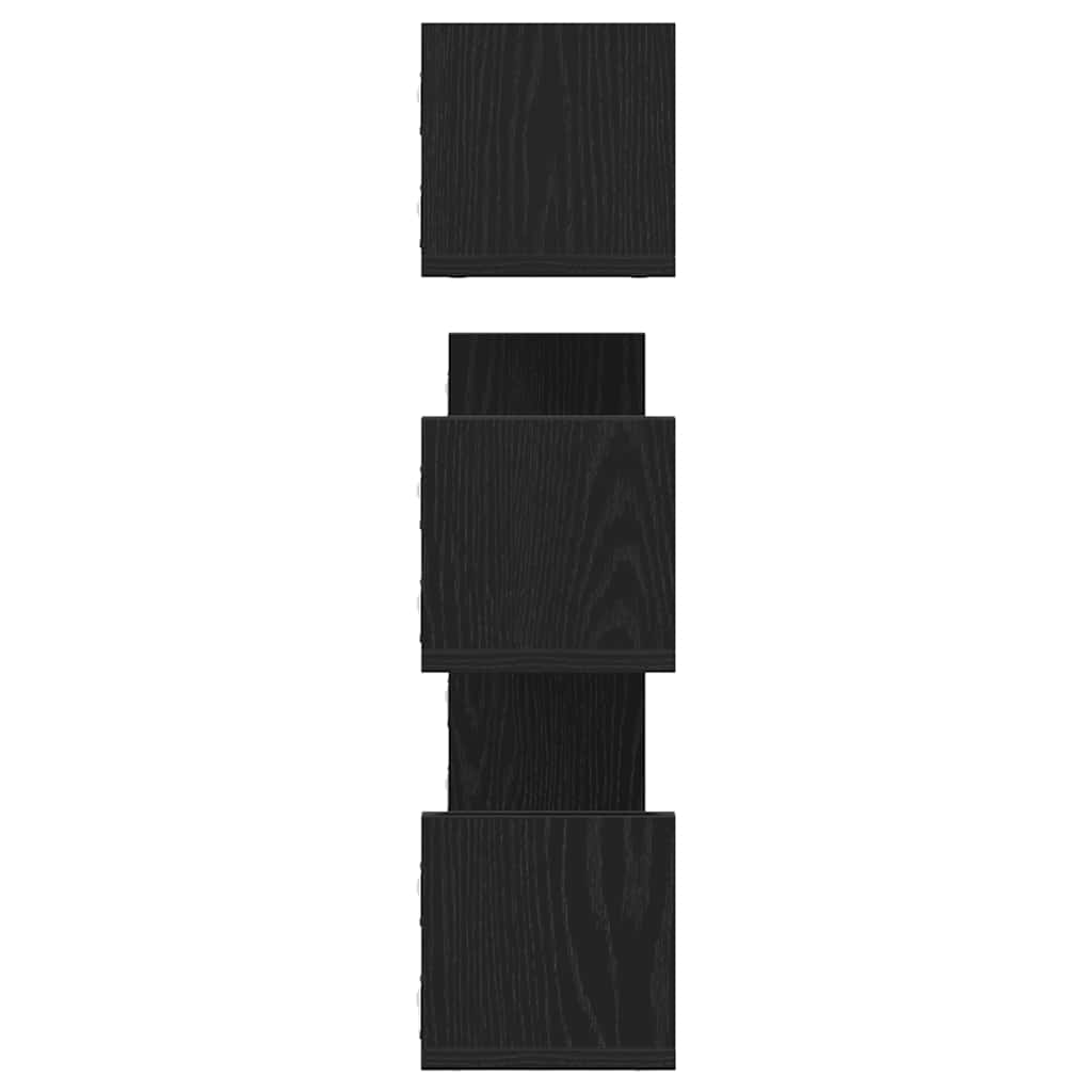 Wall Shelves 3 pcs Black Oak 80x18x18 cm Engineered Wood