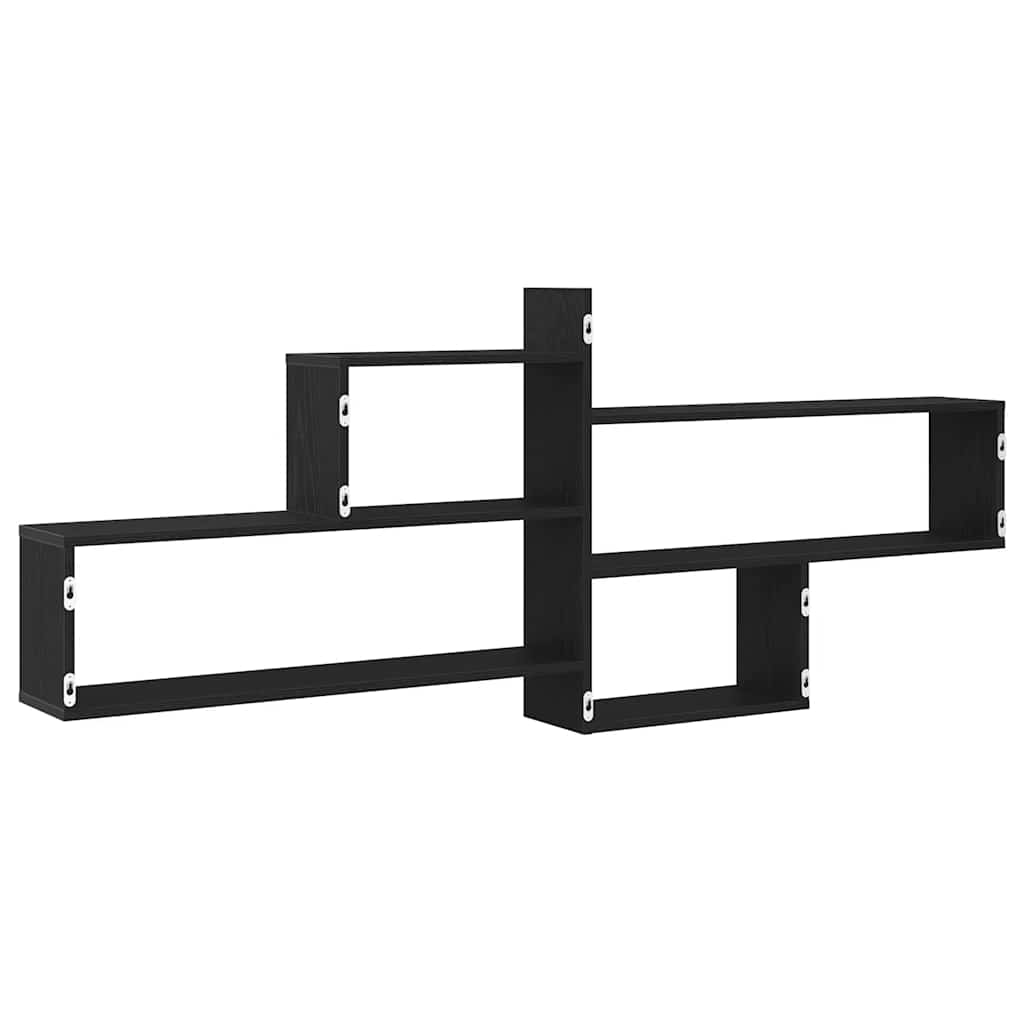 Wall Shelf Black Oak 167.5x18x68 cm Engineered Wood