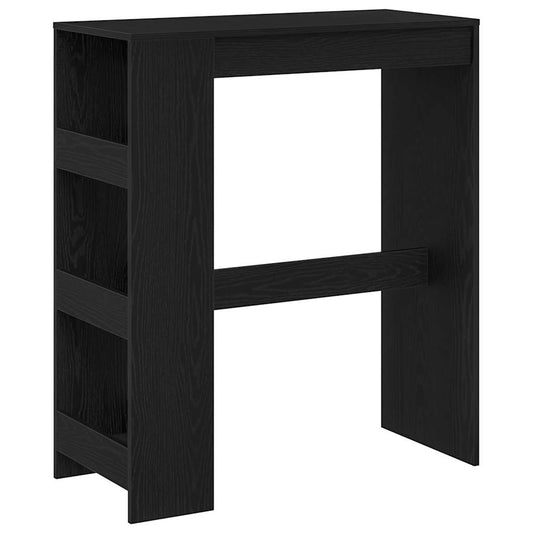 Bar Table with Racks Black Oak 90x40x103,5 cm Engineered Wood