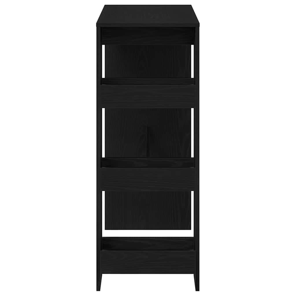 Bar Table with Racks Black Oak 90x40x103.5 cm Engineered Wood