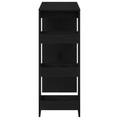 Bar Table with Racks Black Oak 90x40x103.5 cm Engineered Wood