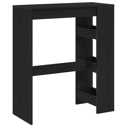 Bar Table with Racks Black Oak 90x40x103.5 cm Engineered Wood
