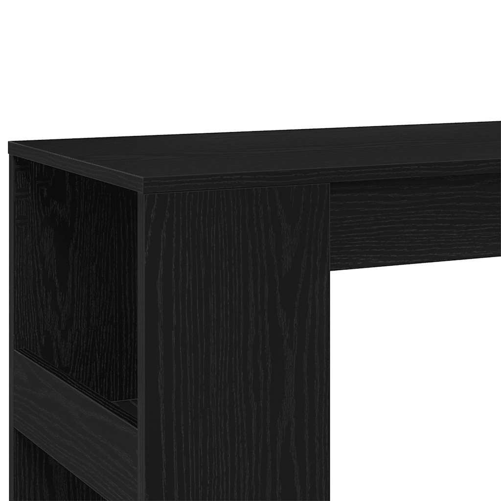 Bar Table with Racks Black Oak 90x40x103.5 cm Engineered Wood