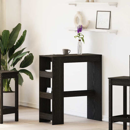 Bar Table with Racks Black Oak 90x40x103.5 cm Engineered Wood