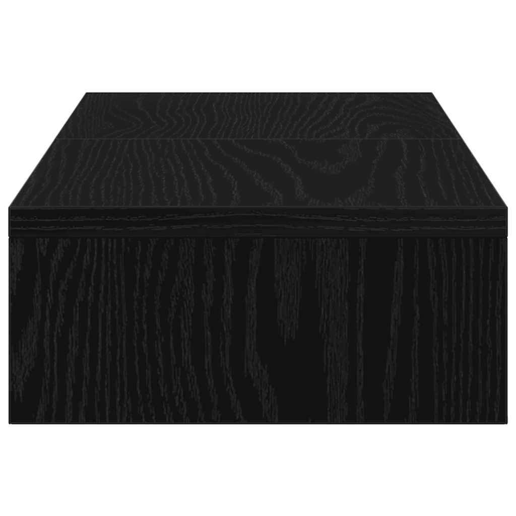 Monitor Stand Adjustable Black Oak 60x24x10.5 cm Engineered Wood