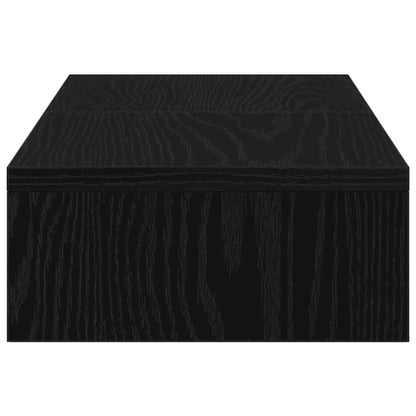 Monitor Stand Adjustable Black Oak 60x24x10.5 cm Engineered Wood