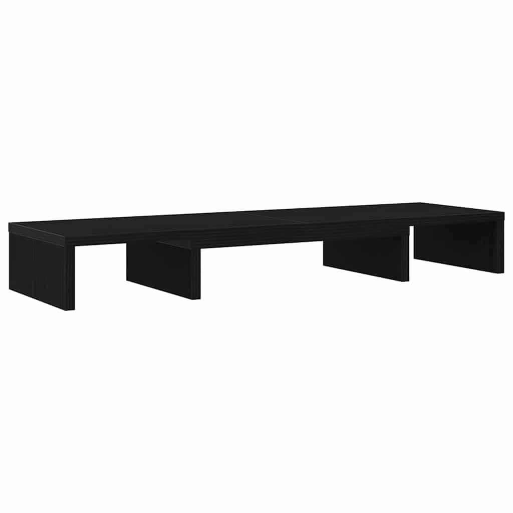 Monitor Stand Riser Adjustable Black Oak 80x24x10.5 cm