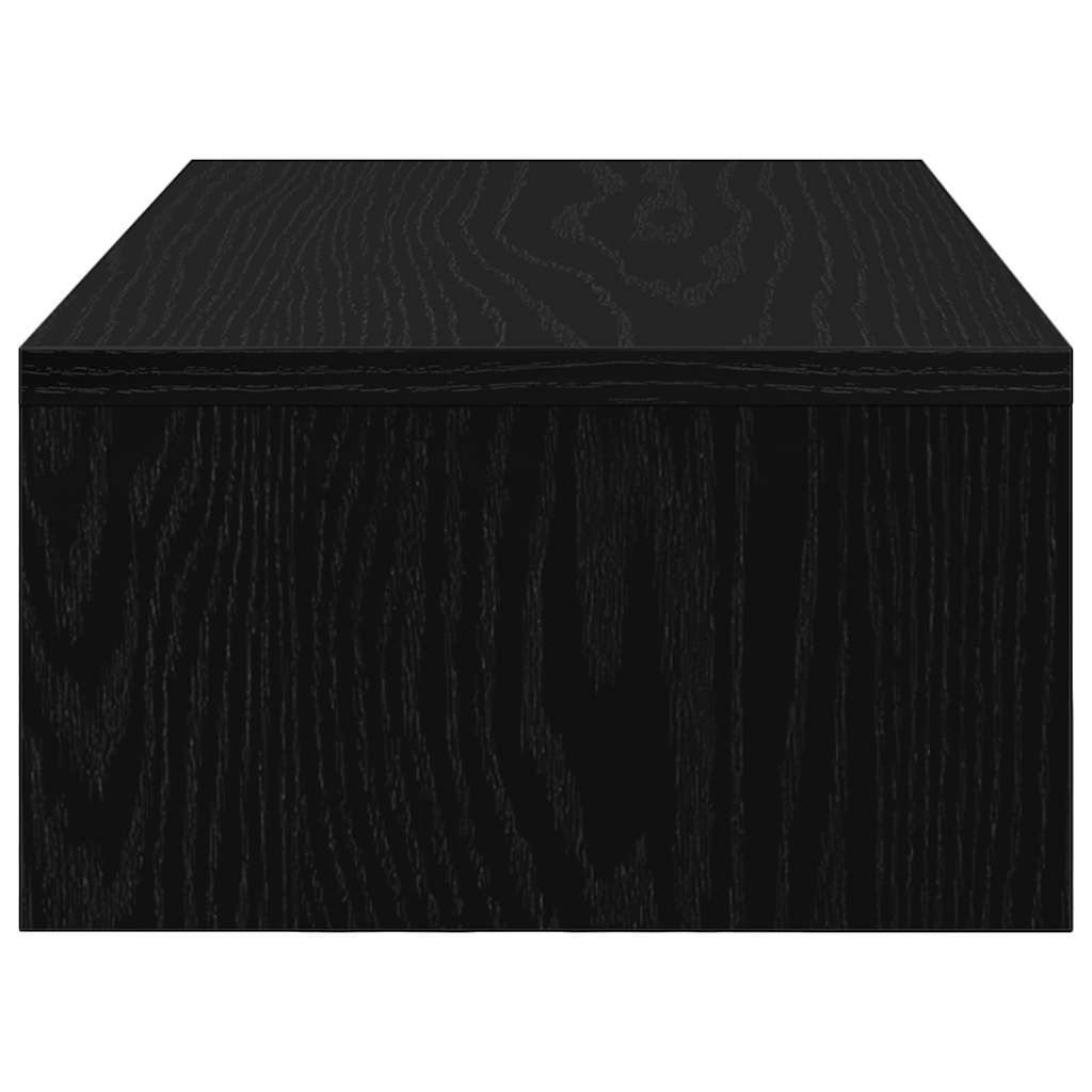 Monitor Stand with Drawers Black Oak 50x27x15 cm Engineered Wood