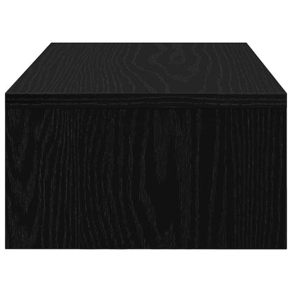 Monitor Stand with Drawers Black Oak 50x27x15 cm Engineered Wood