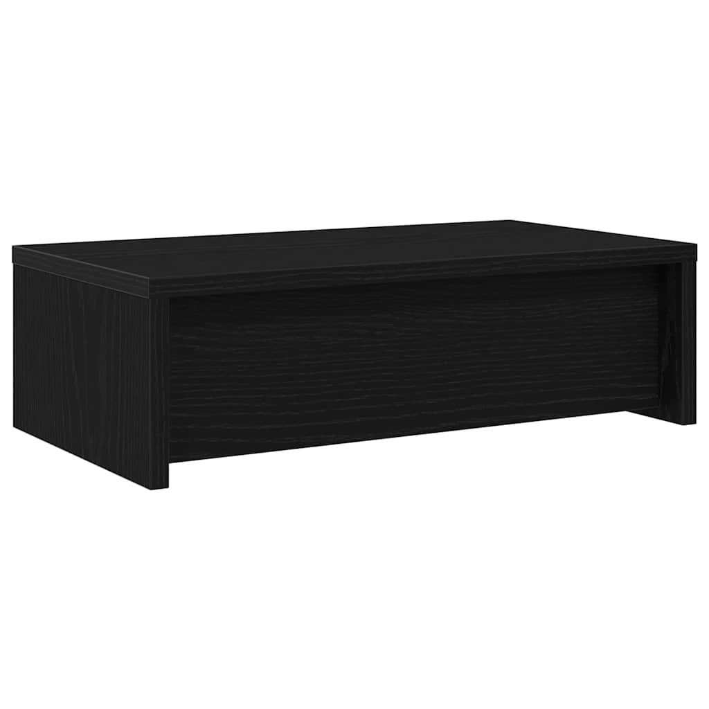 Monitor Stand with Drawers Black Oak 50x27x15 cm Engineered Wood