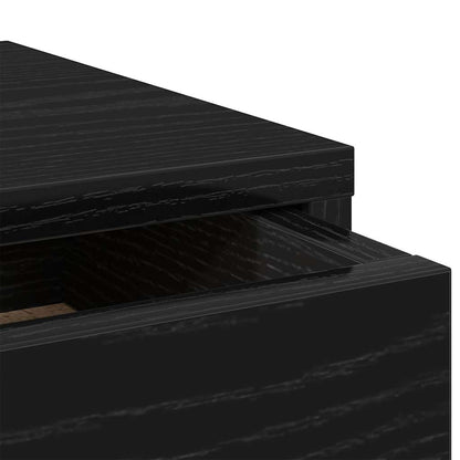 Monitor Stand with Drawers Black Oak 50x27x15 cm Engineered Wood