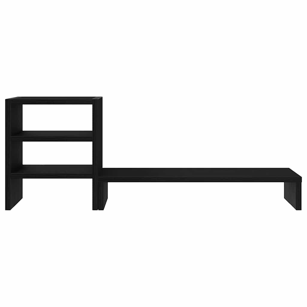 Monitor Stand with Desk Organiser Black Oak Engineered Wood