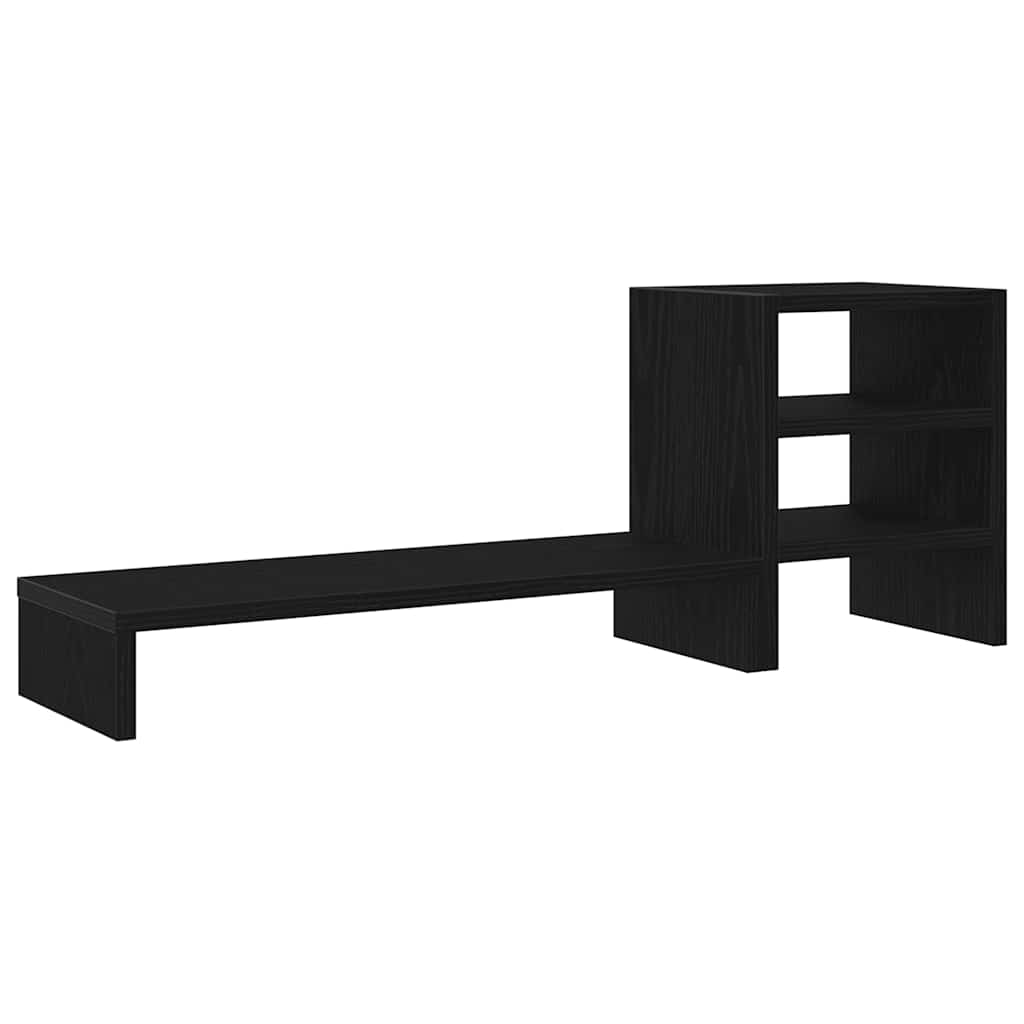 Monitor Stand with Desk Organiser Black Oak Engineered Wood