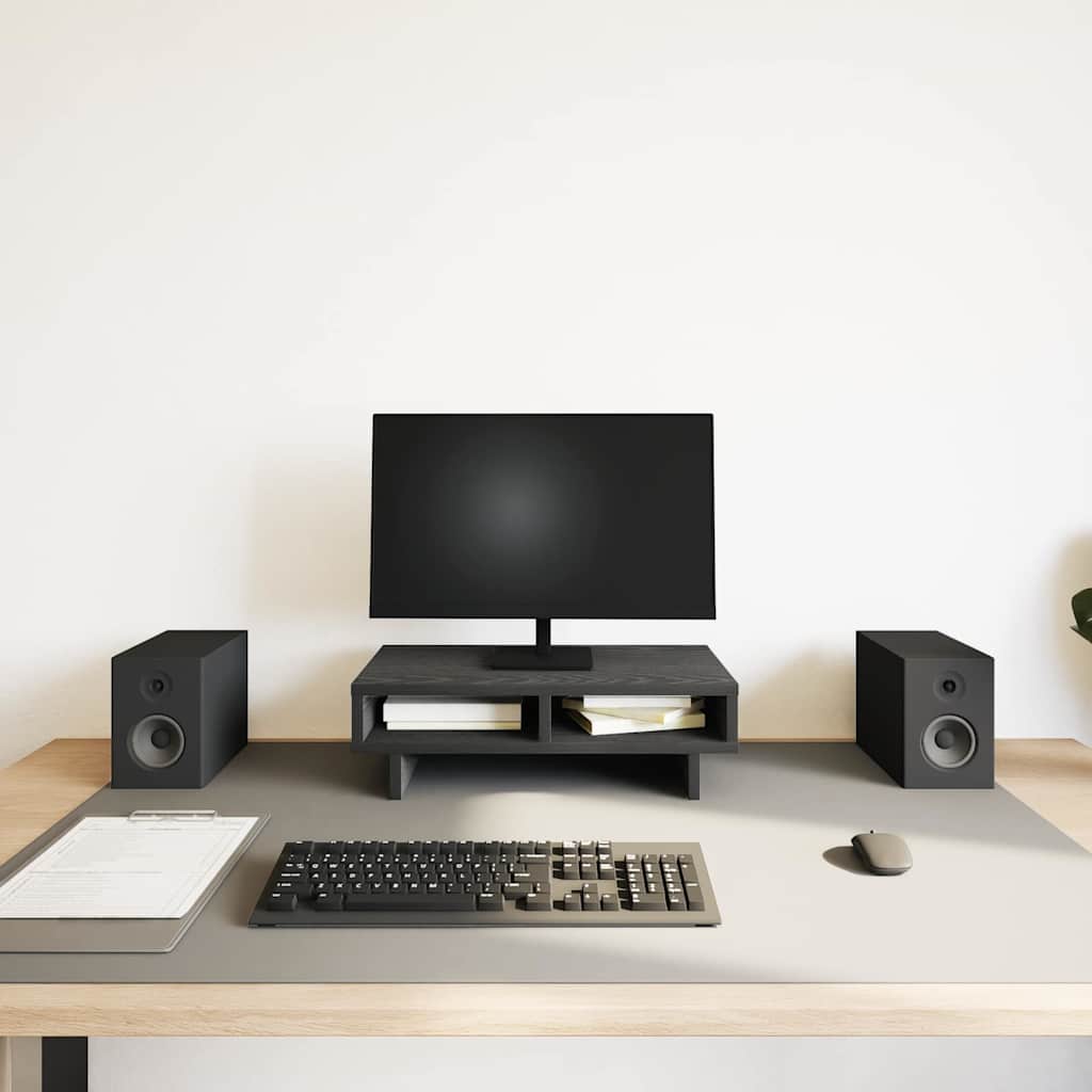 Monitor Stand Black Oak 50x27x15 cm Engineered Wood