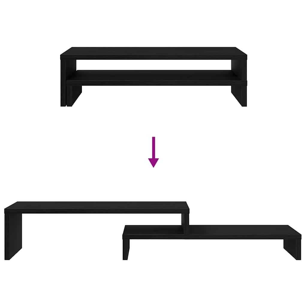 Monitor Stand Black Oak 54x22x15 cm Engineered Wood