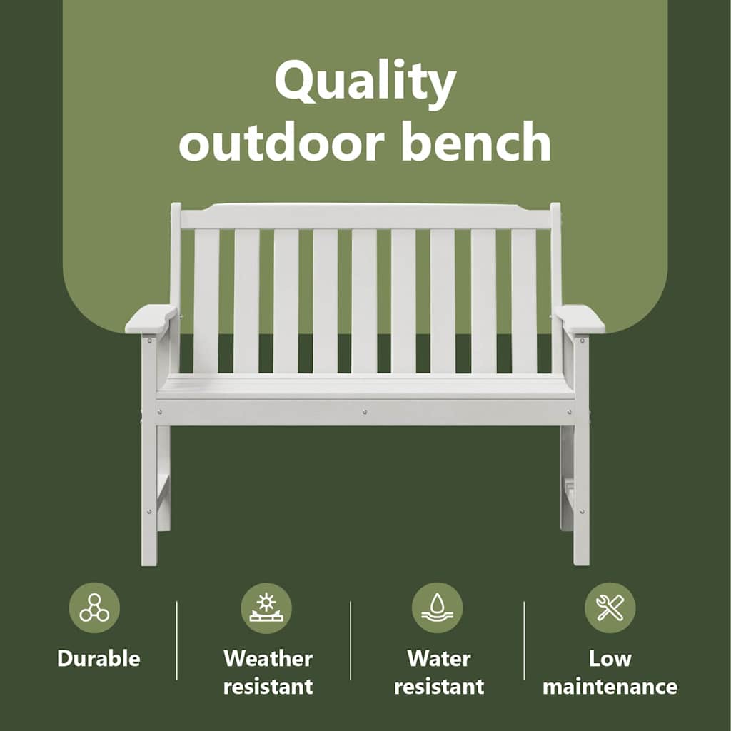 Garden Bench White 120 x 59 x 88 cm HDPE